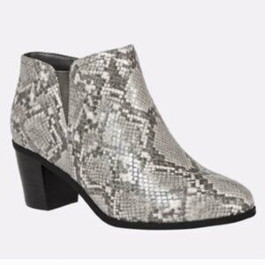 Cloudwalkers by Avenue - Faux Snakeskin Ankle Booties with a Wedge Heel